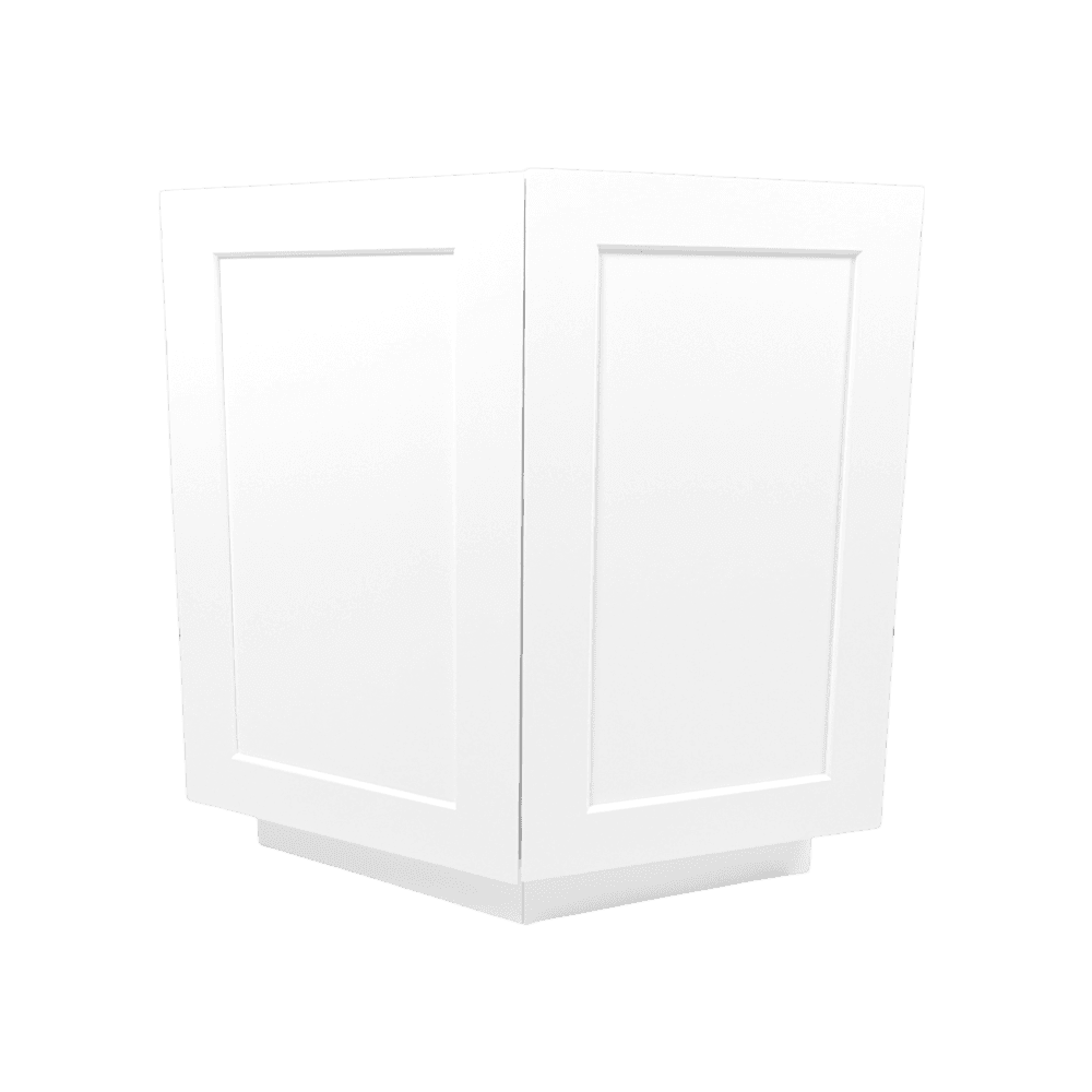 White Shaker Base End Corner Cabinet - 24" - White Shaker RTA cabinet